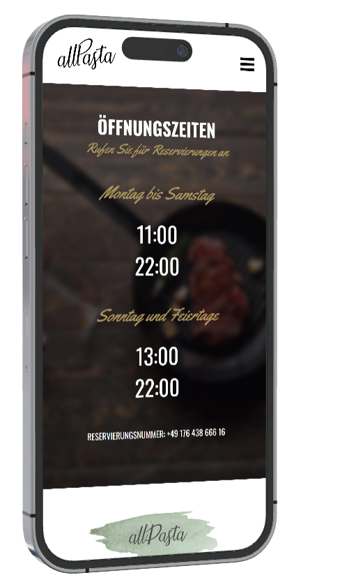 allPasta — Öffnungszeiten mobil